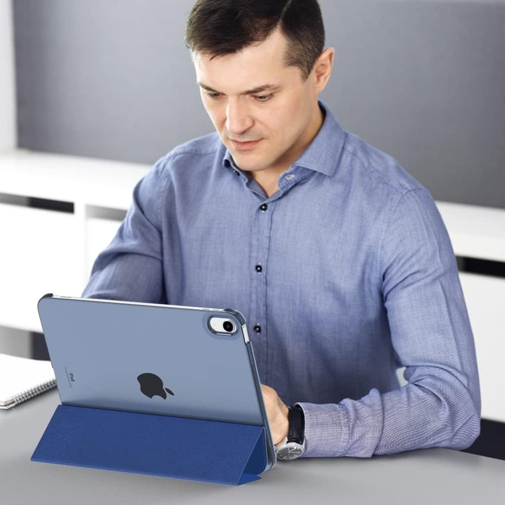Case for Ipad (A16) 11Th Generation 11 Inch 2025, Ipad 10Th Generation 10.9 Inch 2022, Slim Stand Protective Cover with Hard PC Translucent Back Shell Cover, Support Touch ID, Navy Blue