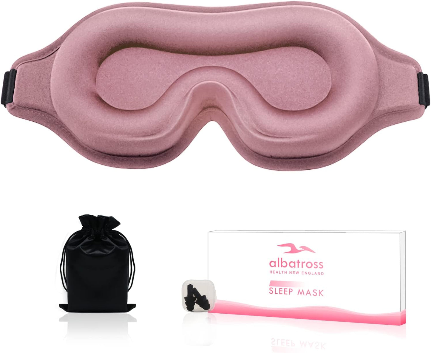 3D contoured adjustable Complete Light Blocking Eye Shade Sleep Mask for all positioned Men and Women sleepers