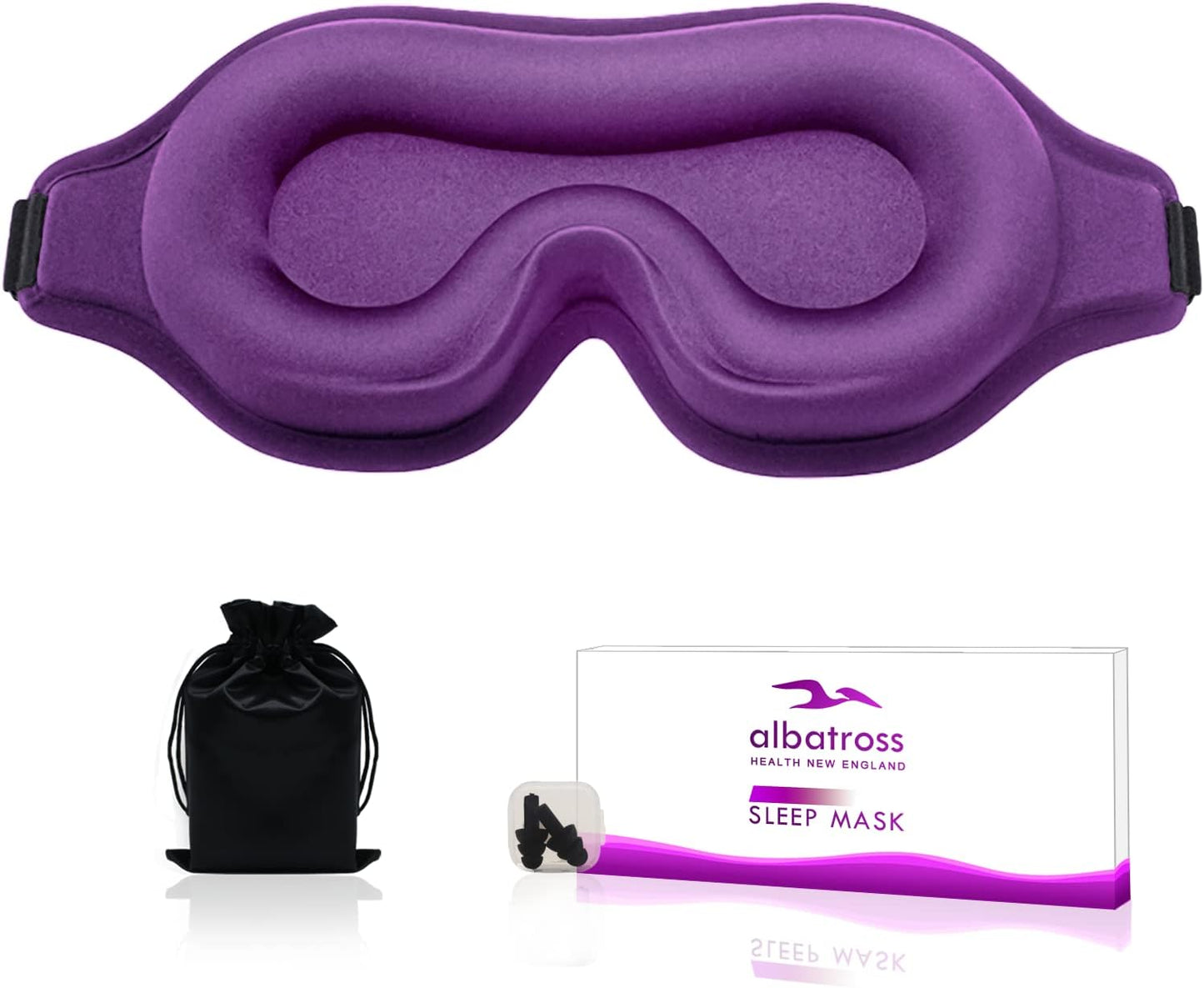 3D contoured adjustable Complete Light Blocking Eye Shade Sleep Mask for all positioned Men and Women sleepers