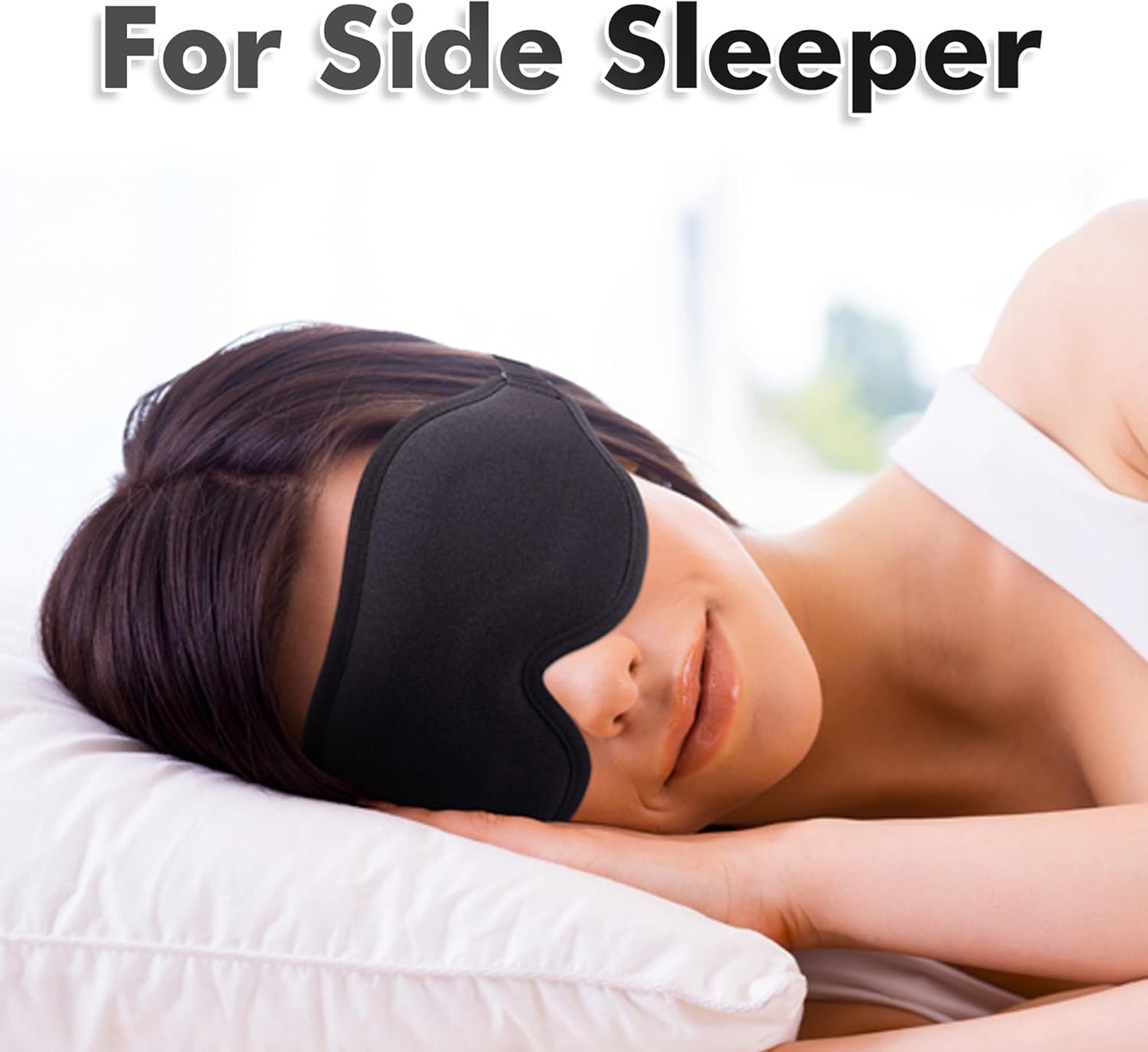 3D contoured adjustable Complete Light Blocking Eye Shade Sleep Mask for all positioned Men and Women sleepers