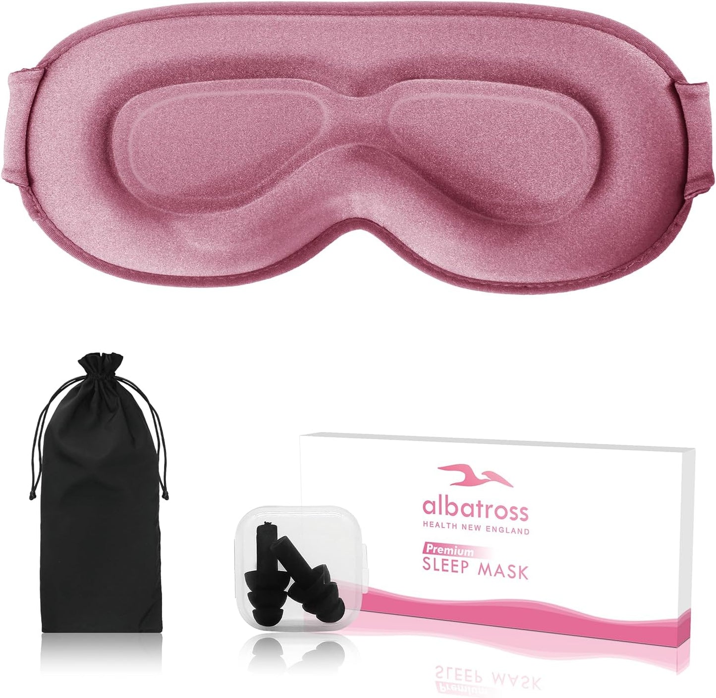 3D contoured adjustable Complete Light Blocking Eye Shade Sleep Mask for all positioned Men and Women sleepers