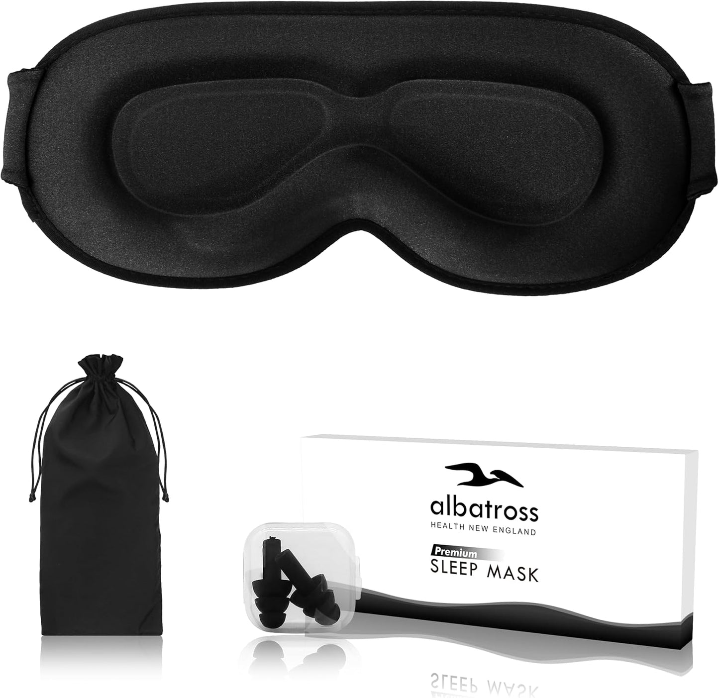 3D contoured adjustable Complete Light Blocking Eye Shade Sleep Mask for all positioned Men and Women sleepers