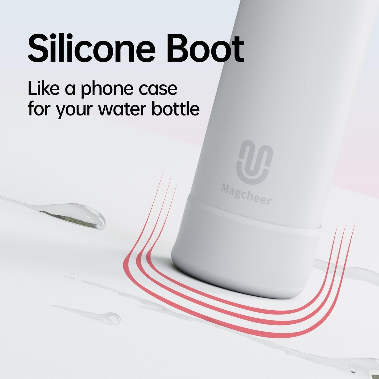 24oz Insulated Stainless Steel Water Bottle – MagSafe-Compatible Phone Holder, Leakproof & Reusable, Keeps Drinks Cold 24 Hrs – White – Ideal for Gym, Sports, Travel