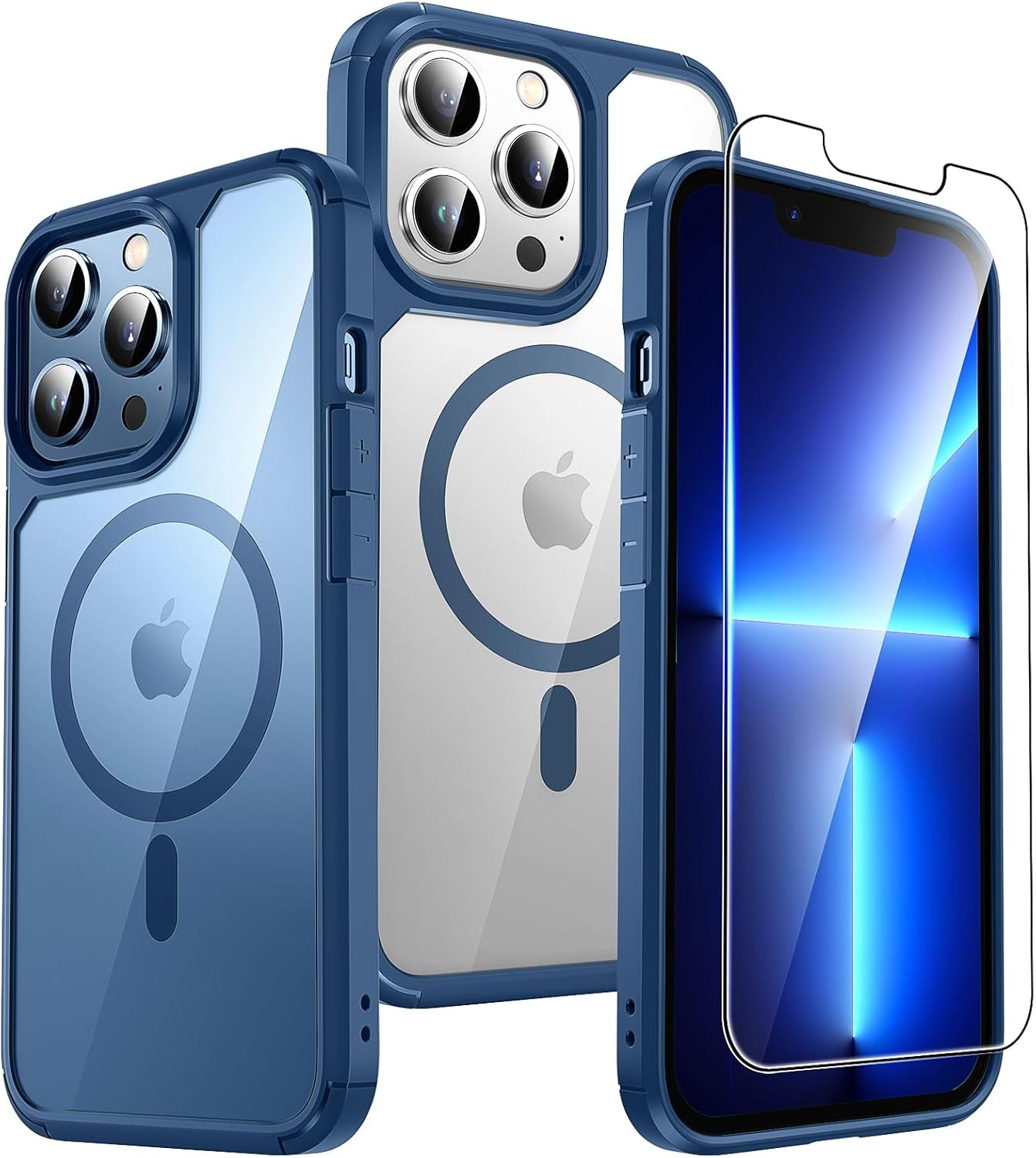 3 in 1 for Iphone 16 Case, Compatible with Magsafe [Anti-Yellowing] with 2X Screen Protectors, Military-Grade Protection, Shockproof Slim Magnetic Phone Case for Iphone 16 6.1", Clear