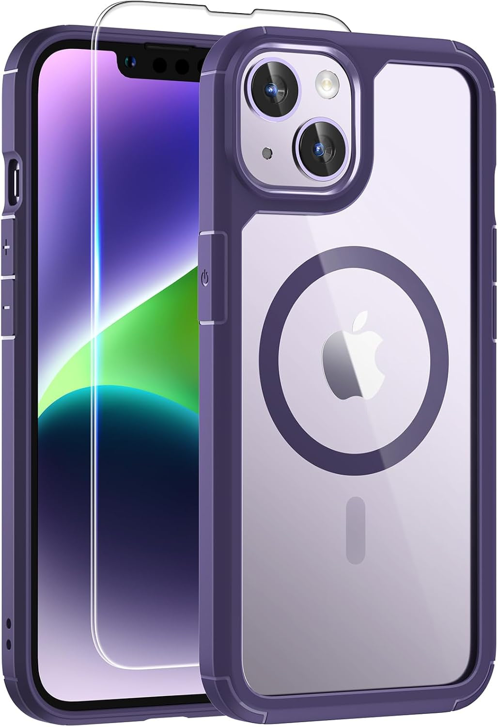 3 in 1 for Iphone 16 Case, Compatible with Magsafe [Anti-Yellowing] with 2X Screen Protectors, Military-Grade Protection, Shockproof Slim Magnetic Phone Case for Iphone 16 6.1", Clear