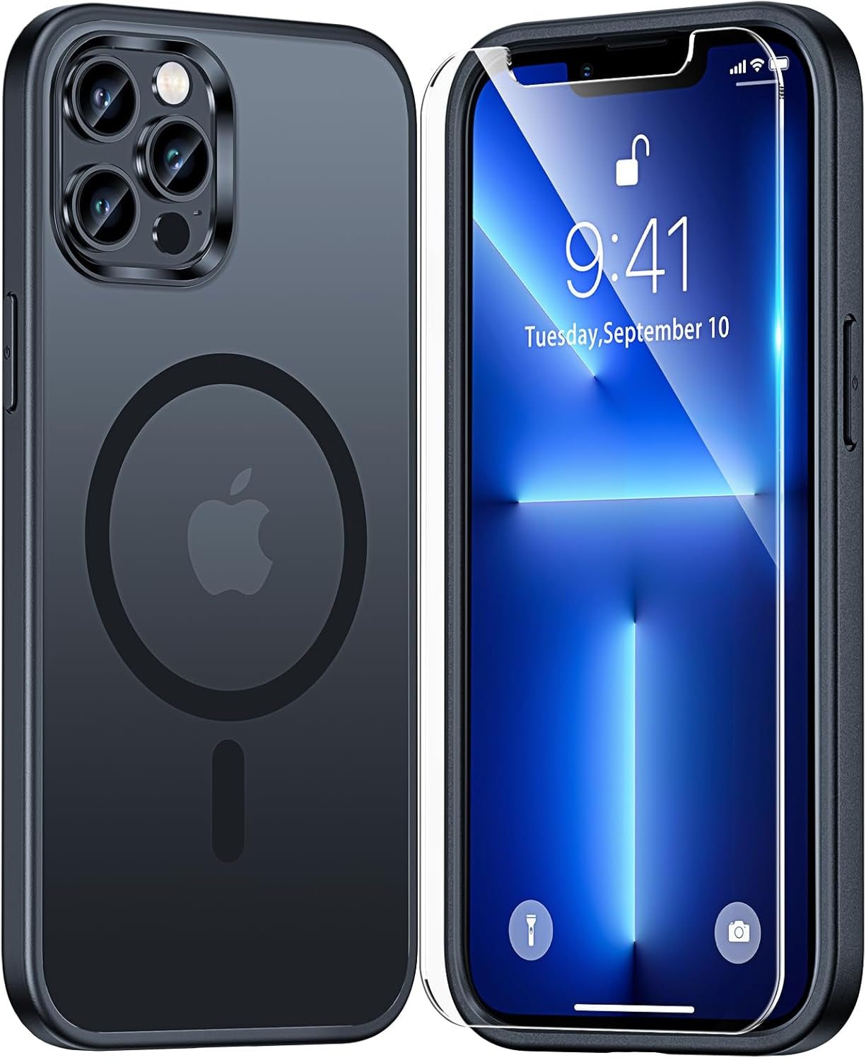3 in 1 for Iphone 16 Case, Compatible with Magsafe [Anti-Yellowing] with 2X Screen Protectors, Military-Grade Protection, Shockproof Slim Magnetic Phone Case for Iphone 16 6.1", Clear