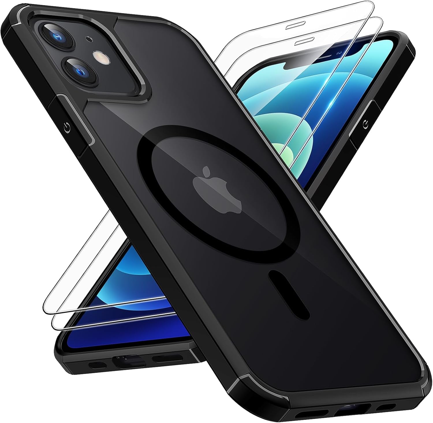 3 in 1 for Iphone 16 Case, Compatible with Magsafe [Anti-Yellowing] with 2X Screen Protectors, Military-Grade Protection, Shockproof Slim Magnetic Phone Case for Iphone 16 6.1", Clear