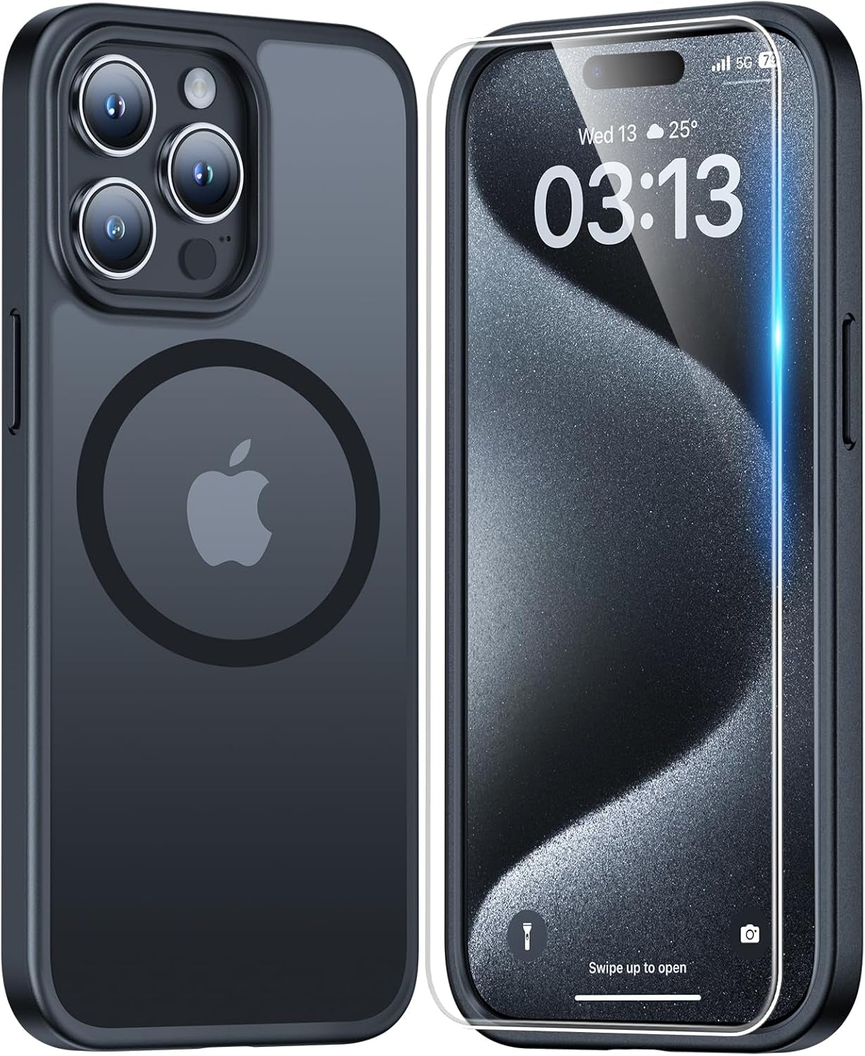 3 in 1 for Iphone 16 Case, Compatible with Magsafe [Anti-Yellowing] with 2X Screen Protectors, Military-Grade Protection, Shockproof Slim Magnetic Phone Case for Iphone 16 6.1", Clear