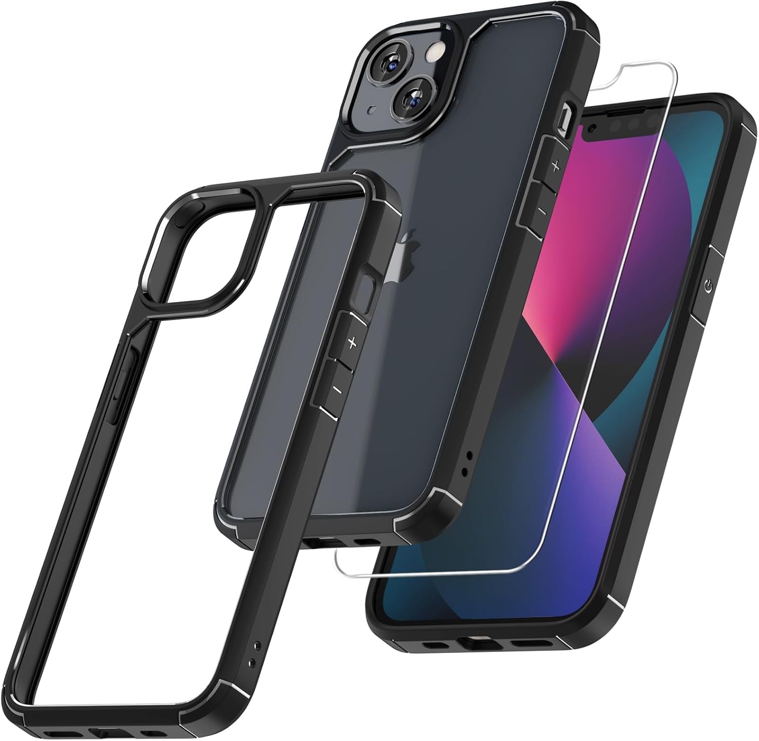 3 in 1 for Iphone 16 Case, Compatible with Magsafe [Anti-Yellowing] with 2X Screen Protectors, Military-Grade Protection, Shockproof Slim Magnetic Phone Case for Iphone 16 6.1", Clear