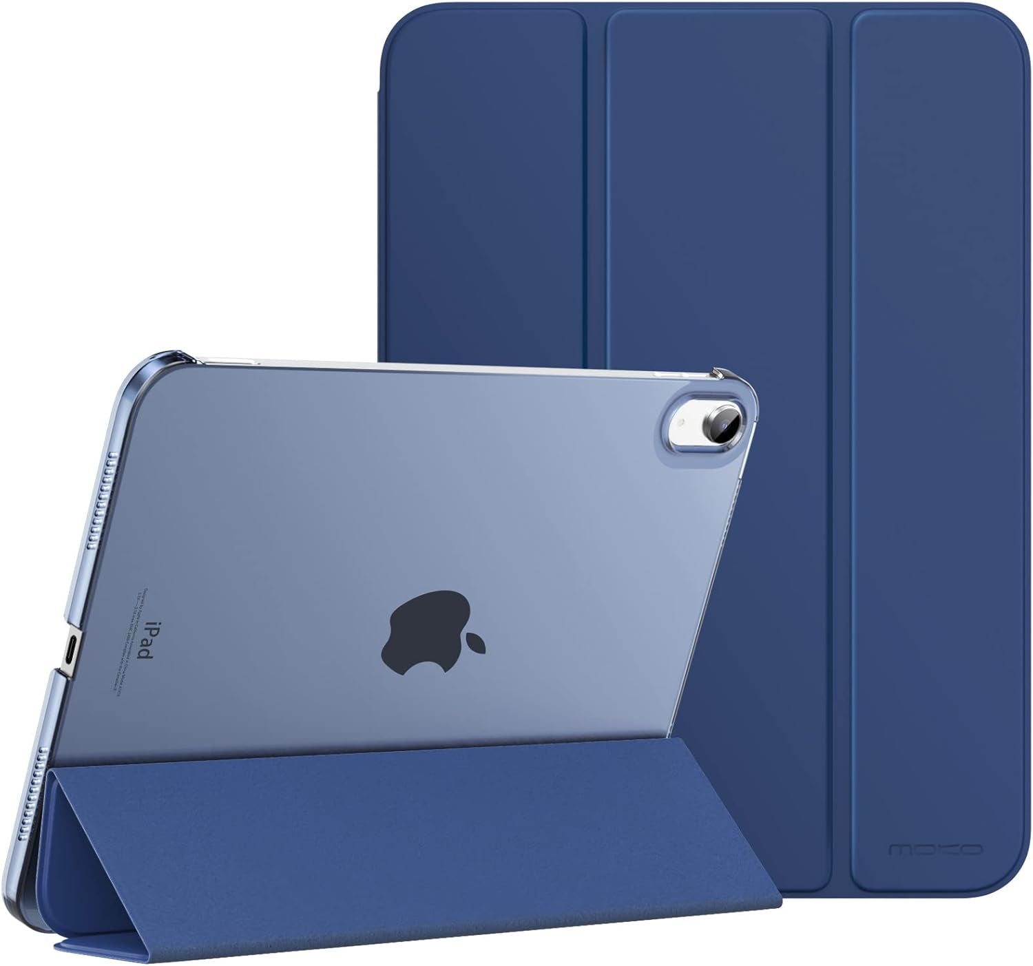 Case for Ipad (A16) 11Th Generation 11 Inch 2025, Ipad 10Th Generation 10.9 Inch 2022, Slim Stand Protective Cover with Hard PC Translucent Back Shell Cover, Support Touch ID, Navy Blue