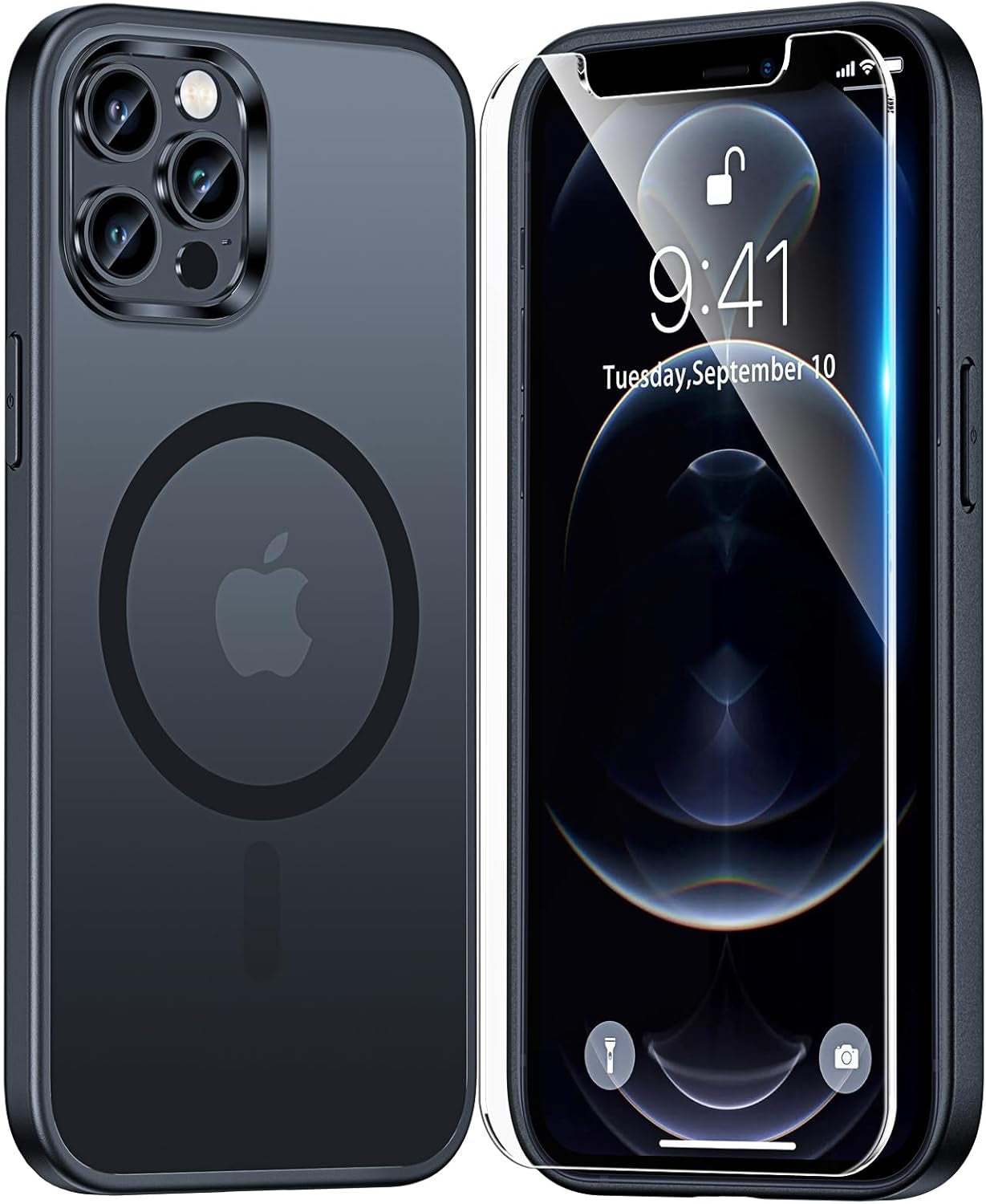 3 in 1 for Iphone 16 Case, Compatible with Magsafe [Anti-Yellowing] with 2X Screen Protectors, Military-Grade Protection, Shockproof Slim Magnetic Phone Case for Iphone 16 6.1", Clear