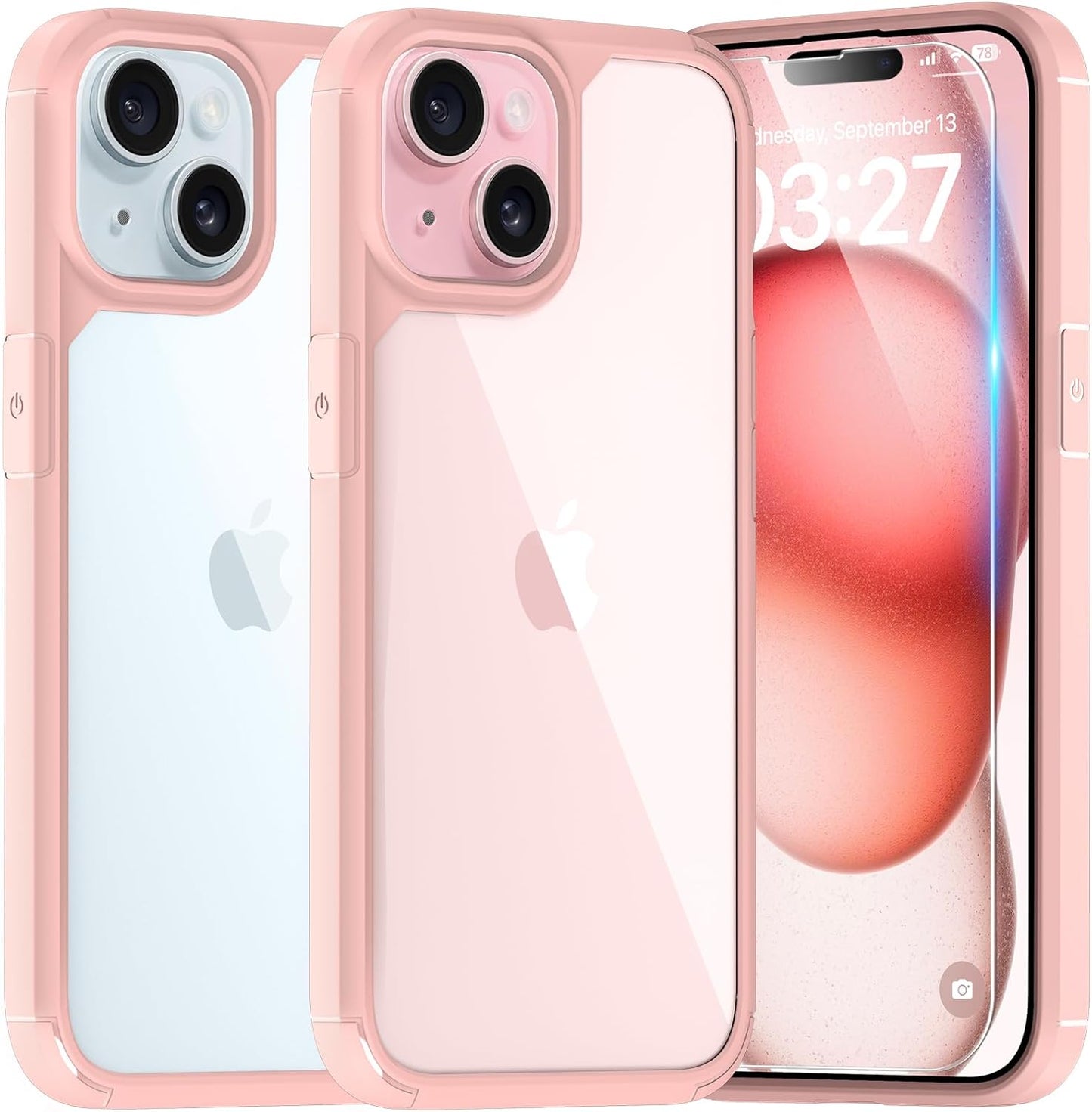 3 in 1 for Iphone 16 Case, Compatible with Magsafe [Anti-Yellowing] with 2X Screen Protectors, Military-Grade Protection, Shockproof Slim Magnetic Phone Case for Iphone 16 6.1", Clear