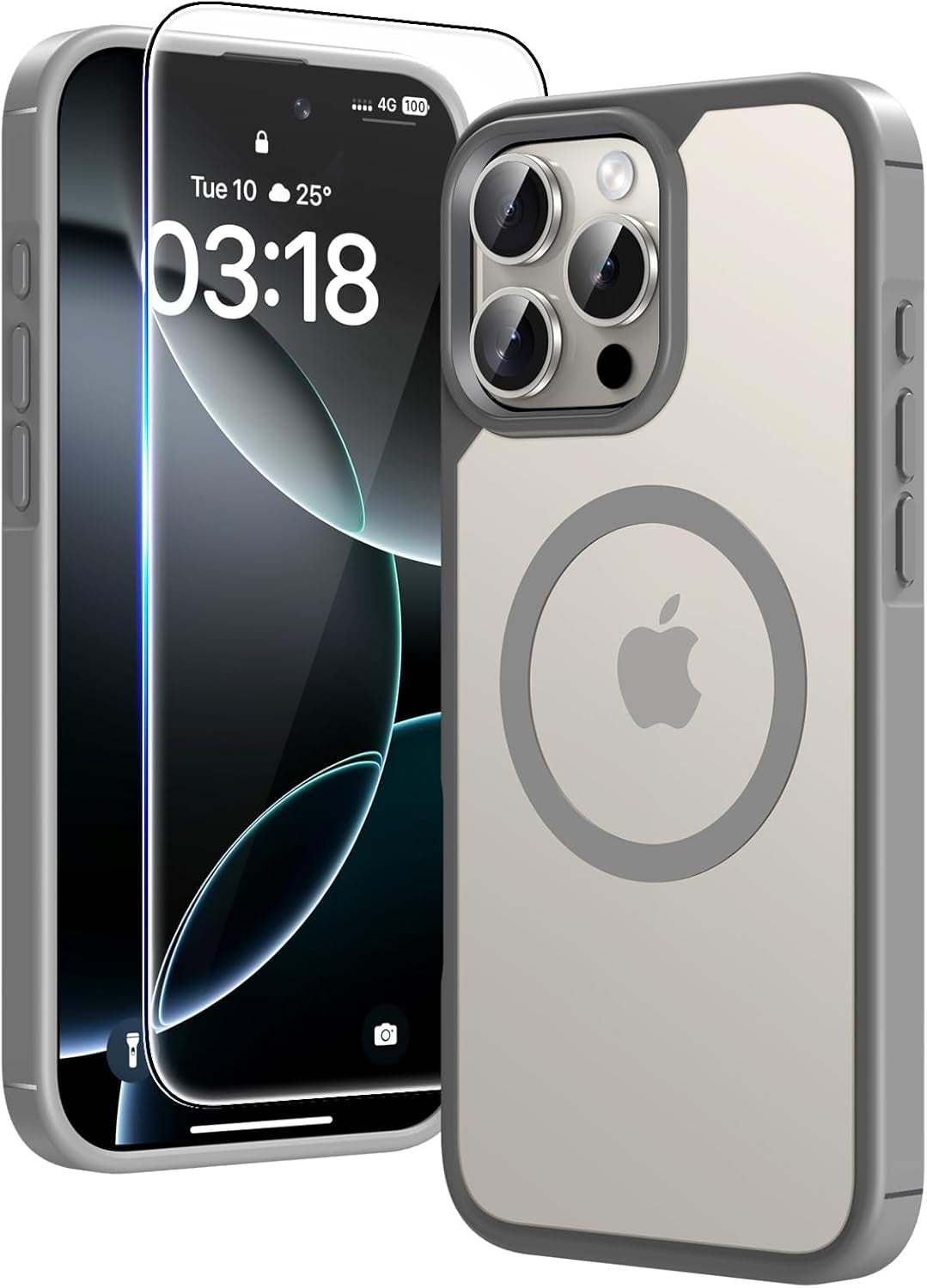 3 in 1 for Iphone 16 Case, Compatible with Magsafe [Anti-Yellowing] with 2X Screen Protectors, Military-Grade Protection, Shockproof Slim Magnetic Phone Case for Iphone 16 6.1", Clear