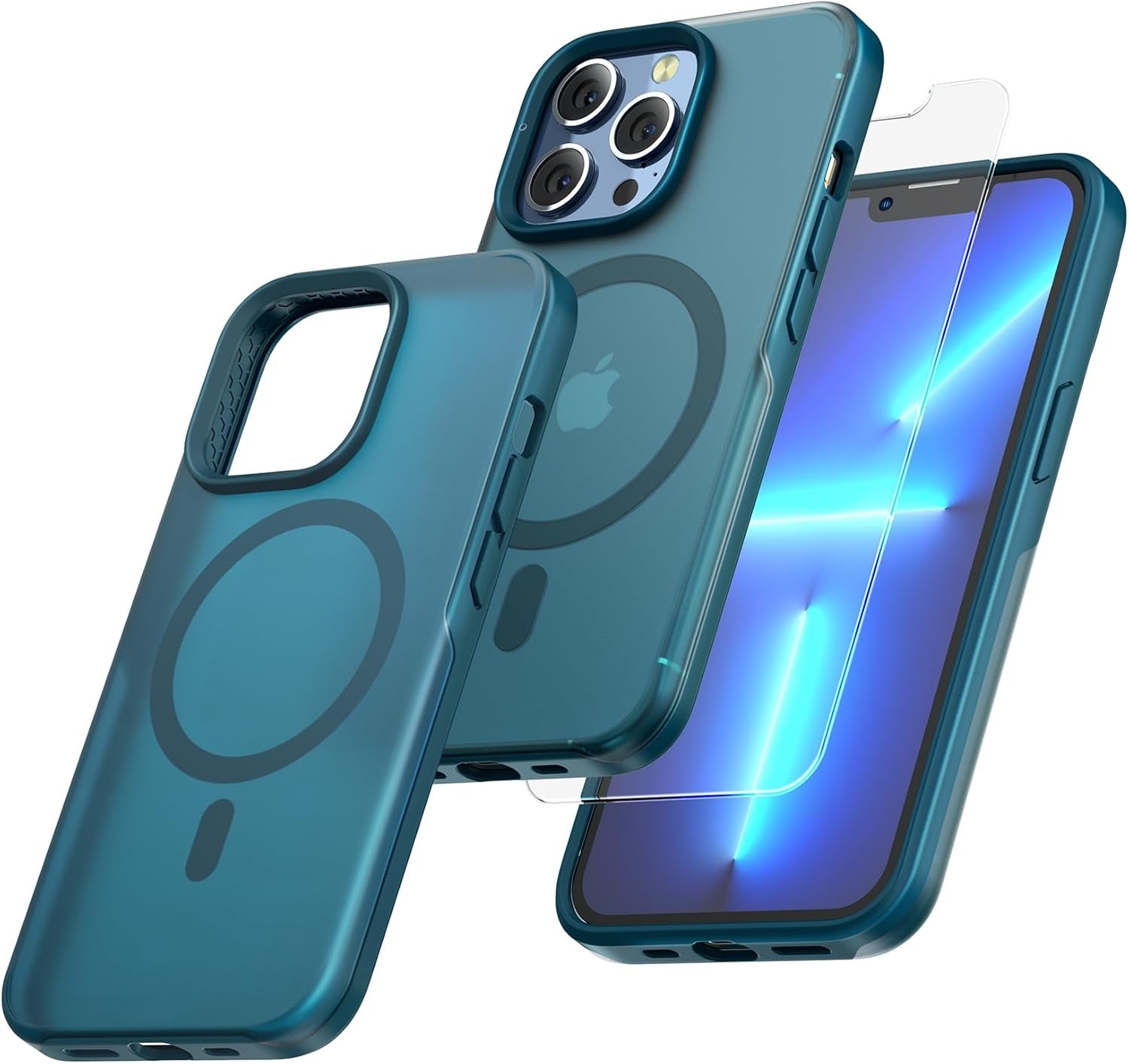 3 in 1 for Iphone 16 Case, Compatible with Magsafe [Anti-Yellowing] with 2X Screen Protectors, Military-Grade Protection, Shockproof Slim Magnetic Phone Case for Iphone 16 6.1", Clear