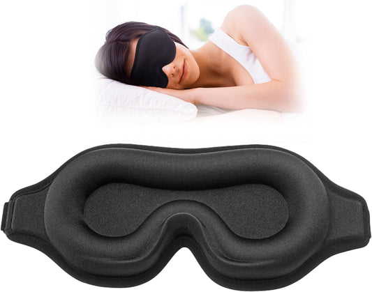 3D contoured adjustable Complete Light Blocking Eye Shade Sleep Mask for all positioned Men and Women sleepers
