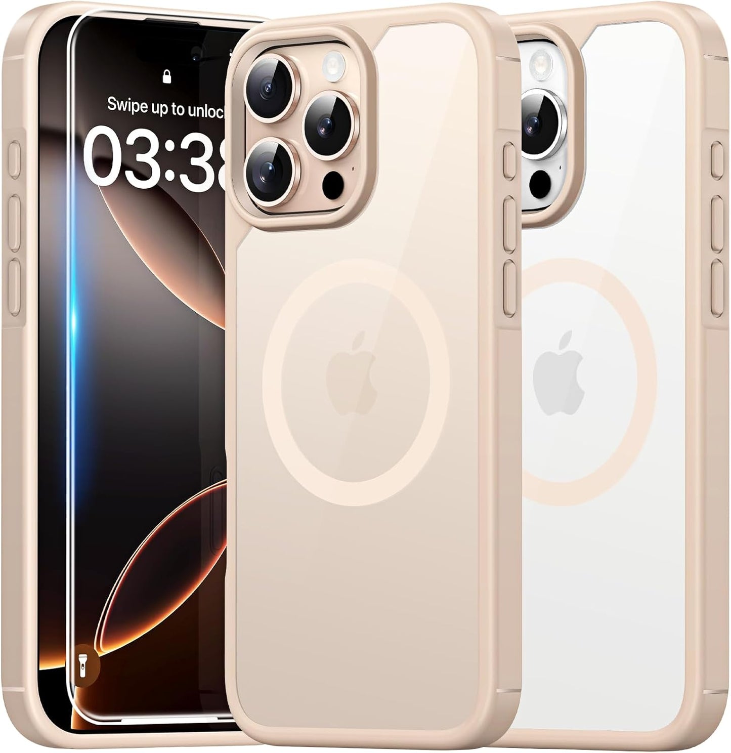 3 in 1 for Iphone 16 Case, Compatible with Magsafe [Anti-Yellowing] with 2X Screen Protectors, Military-Grade Protection, Shockproof Slim Magnetic Phone Case for Iphone 16 6.1", Clear