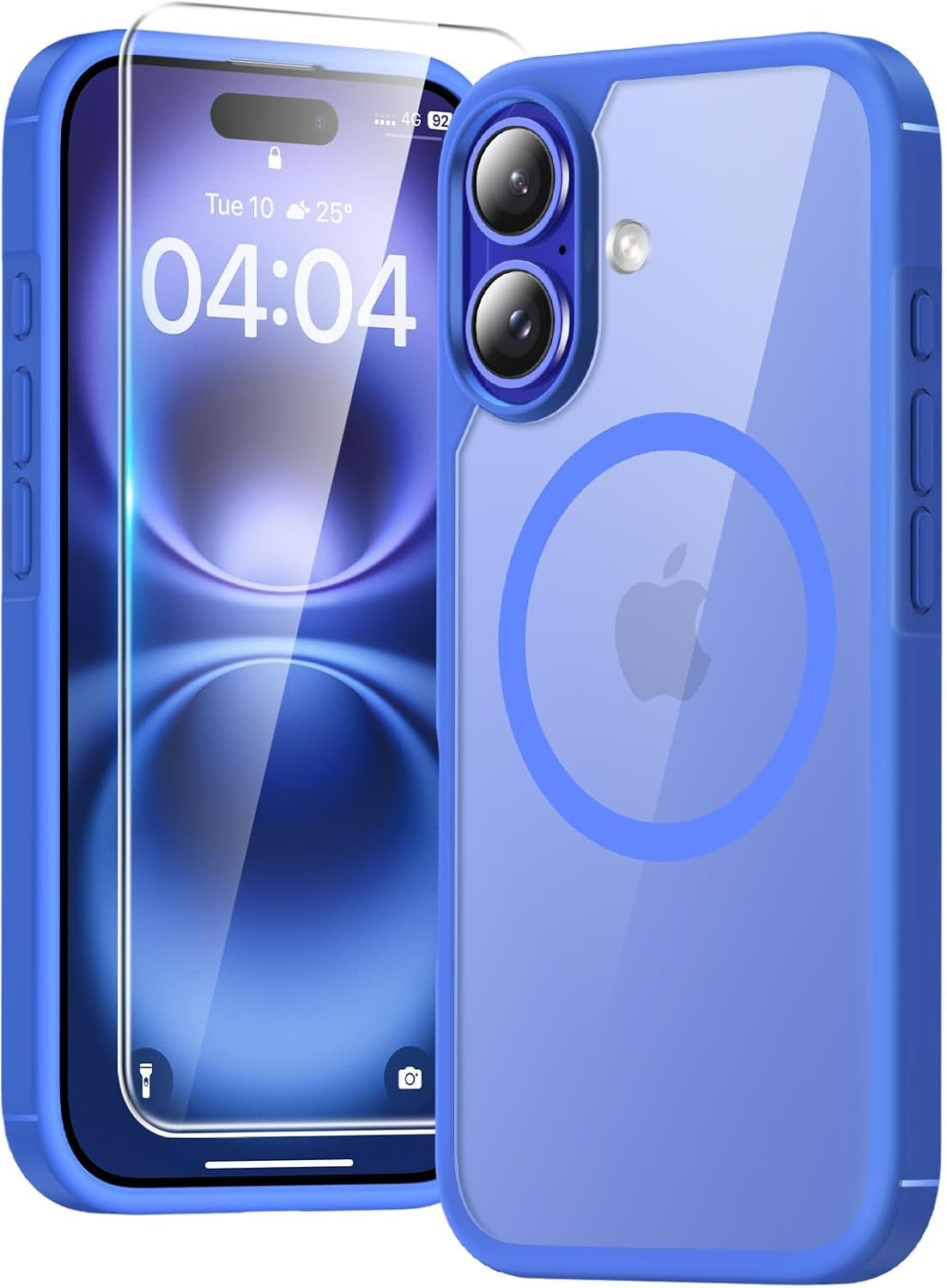 3 in 1 for Iphone 16 Case, Compatible with Magsafe [Anti-Yellowing] with 2X Screen Protectors, Military-Grade Protection, Shockproof Slim Magnetic Phone Case for Iphone 16 6.1", Clear