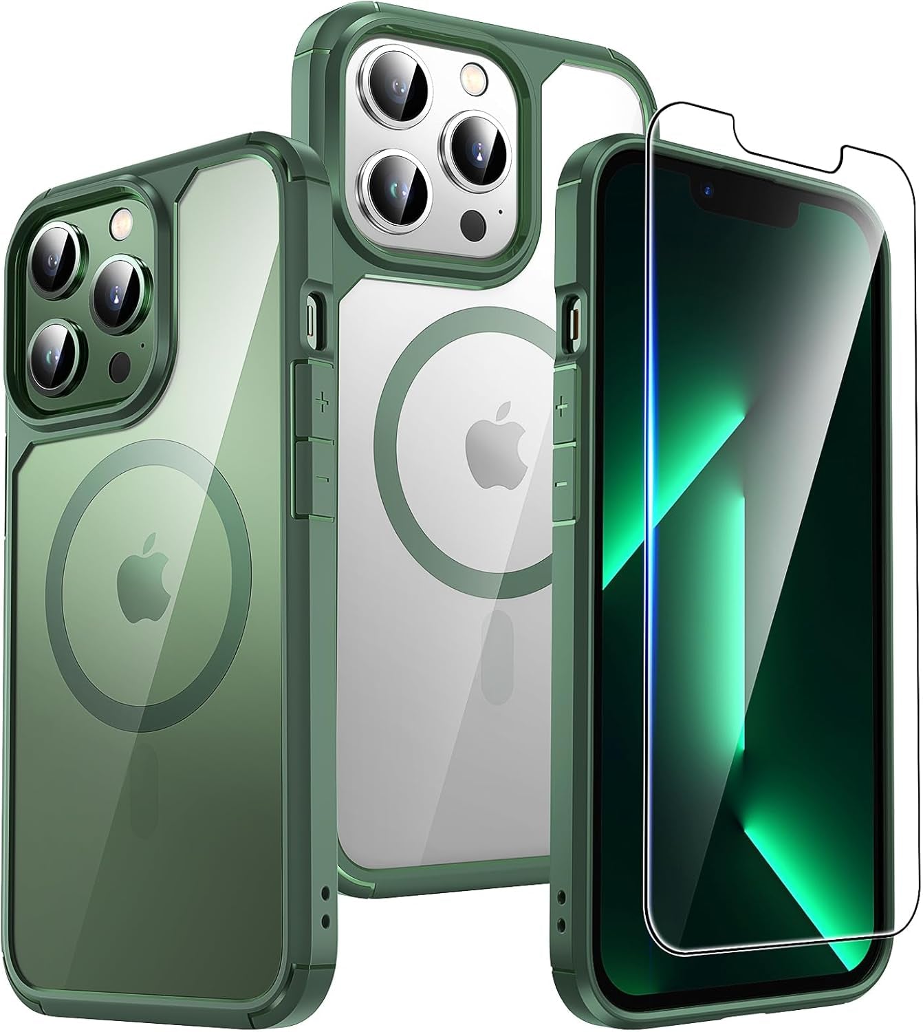 3 in 1 for Iphone 16 Case, Compatible with Magsafe [Anti-Yellowing] with 2X Screen Protectors, Military-Grade Protection, Shockproof Slim Magnetic Phone Case for Iphone 16 6.1", Clear