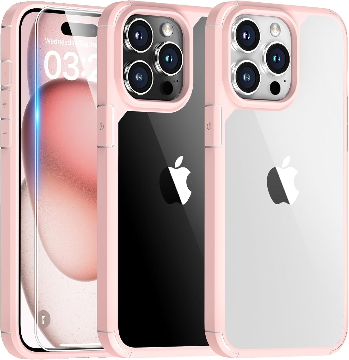 3 in 1 for Iphone 16 Case, Compatible with Magsafe [Anti-Yellowing] with 2X Screen Protectors, Military-Grade Protection, Shockproof Slim Magnetic Phone Case for Iphone 16 6.1", Clear