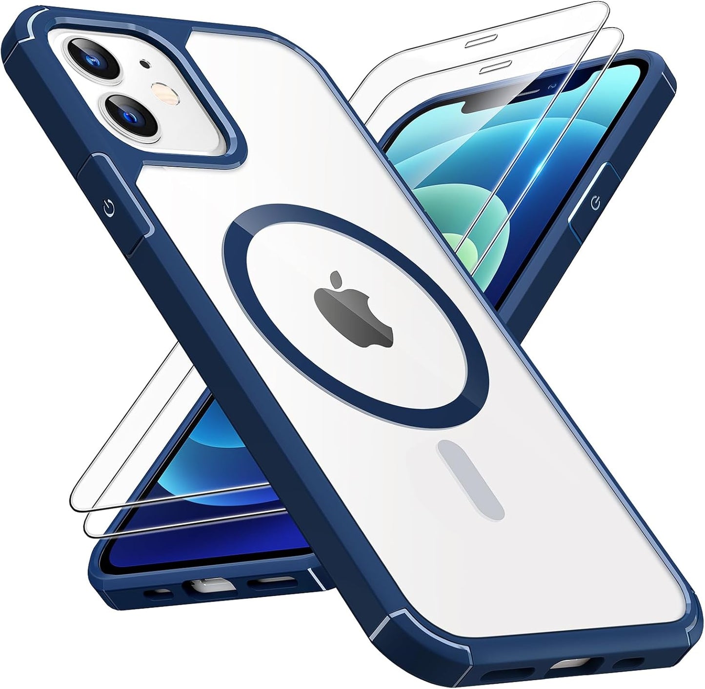 3 in 1 for Iphone 16 Case, Compatible with Magsafe [Anti-Yellowing] with 2X Screen Protectors, Military-Grade Protection, Shockproof Slim Magnetic Phone Case for Iphone 16 6.1", Clear