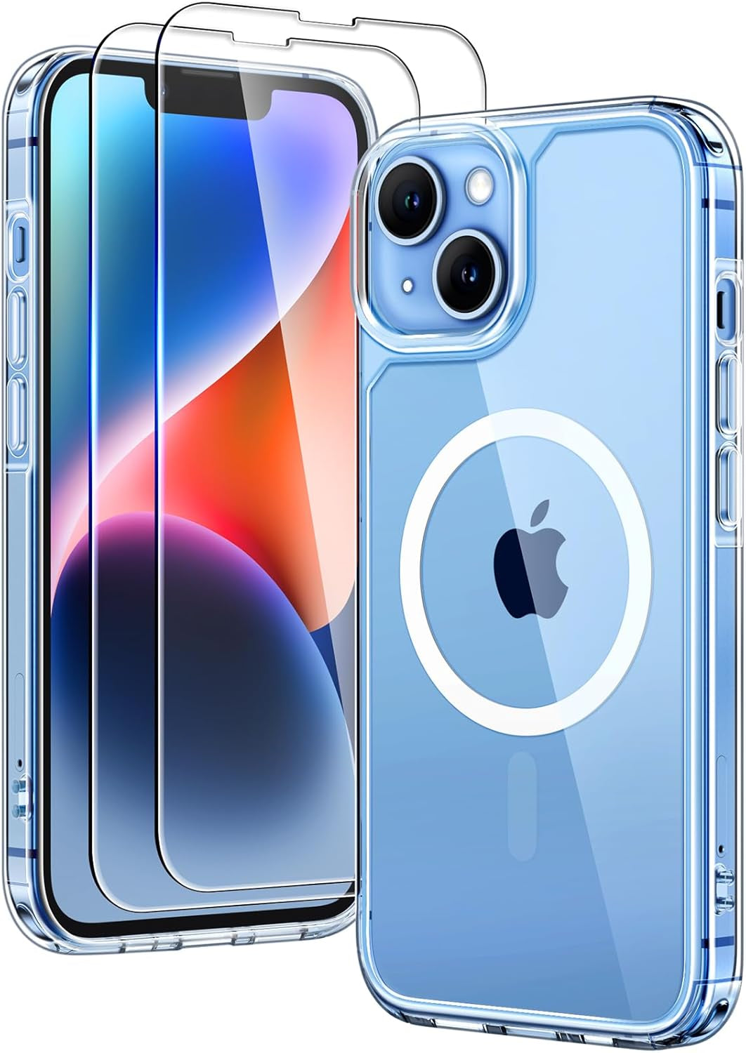 3 in 1 for Iphone 16 Case, Compatible with Magsafe [Anti-Yellowing] with 2X Screen Protectors, Military-Grade Protection, Shockproof Slim Magnetic Phone Case for Iphone 16 6.1", Clear
