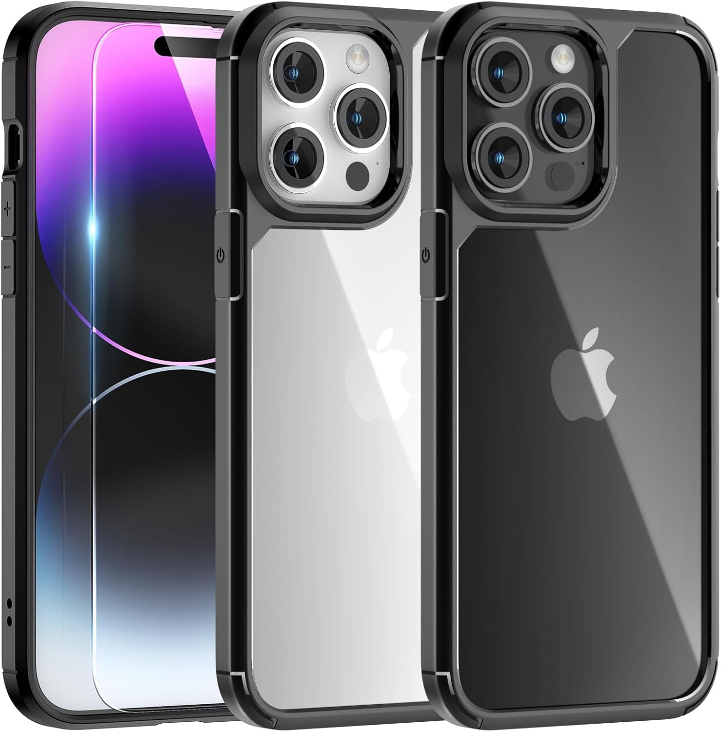 3 in 1 for Iphone 16 Case, Compatible with Magsafe [Anti-Yellowing] with 2X Screen Protectors, Military-Grade Protection, Shockproof Slim Magnetic Phone Case for Iphone 16 6.1", Clear