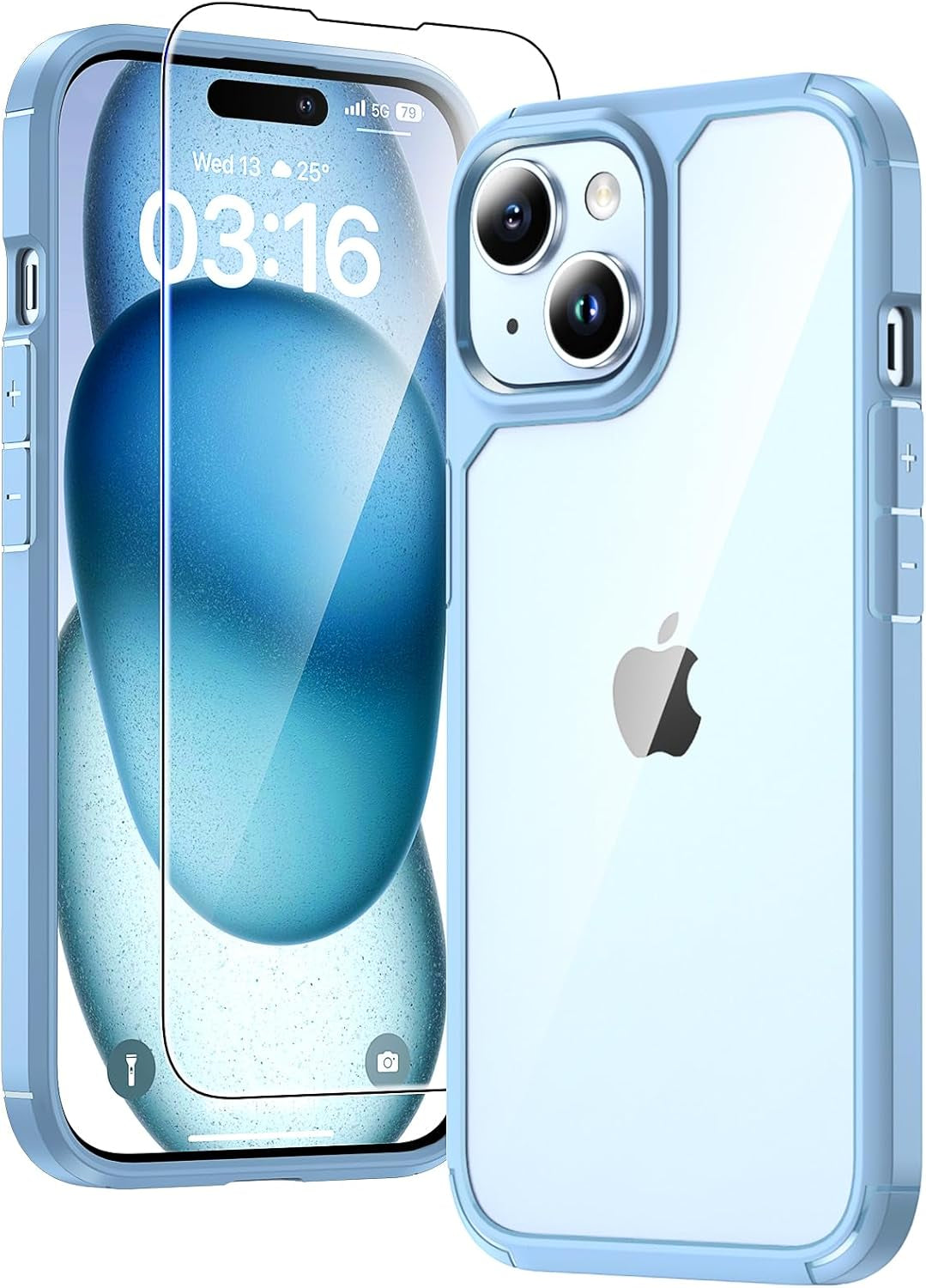 3 in 1 for Iphone 16 Case, Compatible with Magsafe [Anti-Yellowing] with 2X Screen Protectors, Military-Grade Protection, Shockproof Slim Magnetic Phone Case for Iphone 16 6.1", Clear