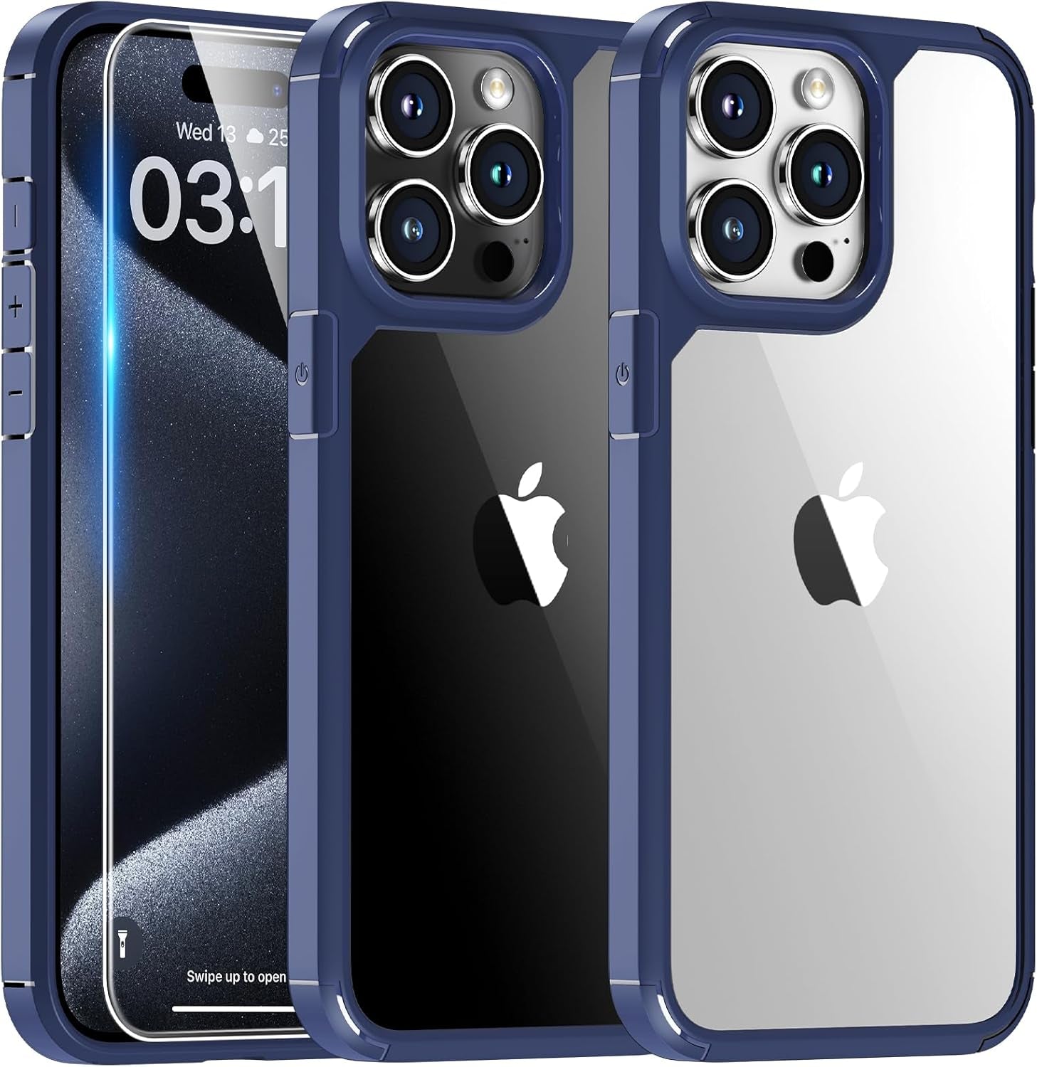 3 in 1 for Iphone 16 Case, Compatible with Magsafe [Anti-Yellowing] with 2X Screen Protectors, Military-Grade Protection, Shockproof Slim Magnetic Phone Case for Iphone 16 6.1", Clear