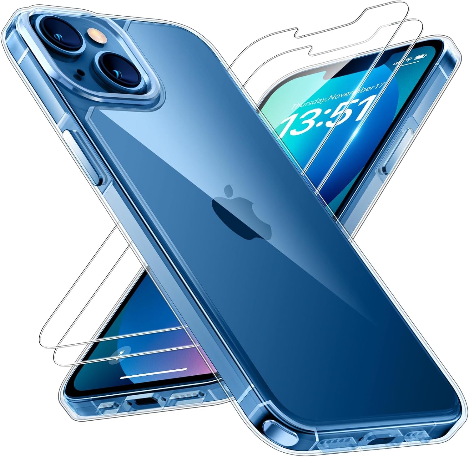 3 in 1 for Iphone 16 Case, Compatible with Magsafe [Anti-Yellowing] with 2X Screen Protectors, Military-Grade Protection, Shockproof Slim Magnetic Phone Case for Iphone 16 6.1", Clear