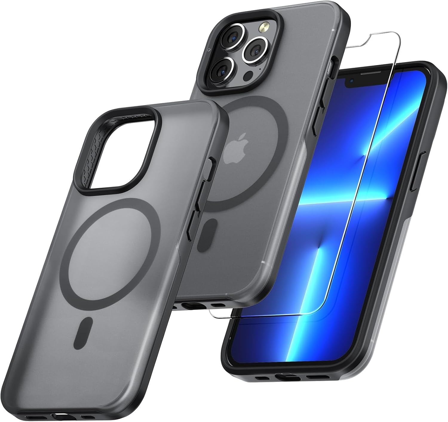 3 in 1 for Iphone 16 Case, Compatible with Magsafe [Anti-Yellowing] with 2X Screen Protectors, Military-Grade Protection, Shockproof Slim Magnetic Phone Case for Iphone 16 6.1", Clear