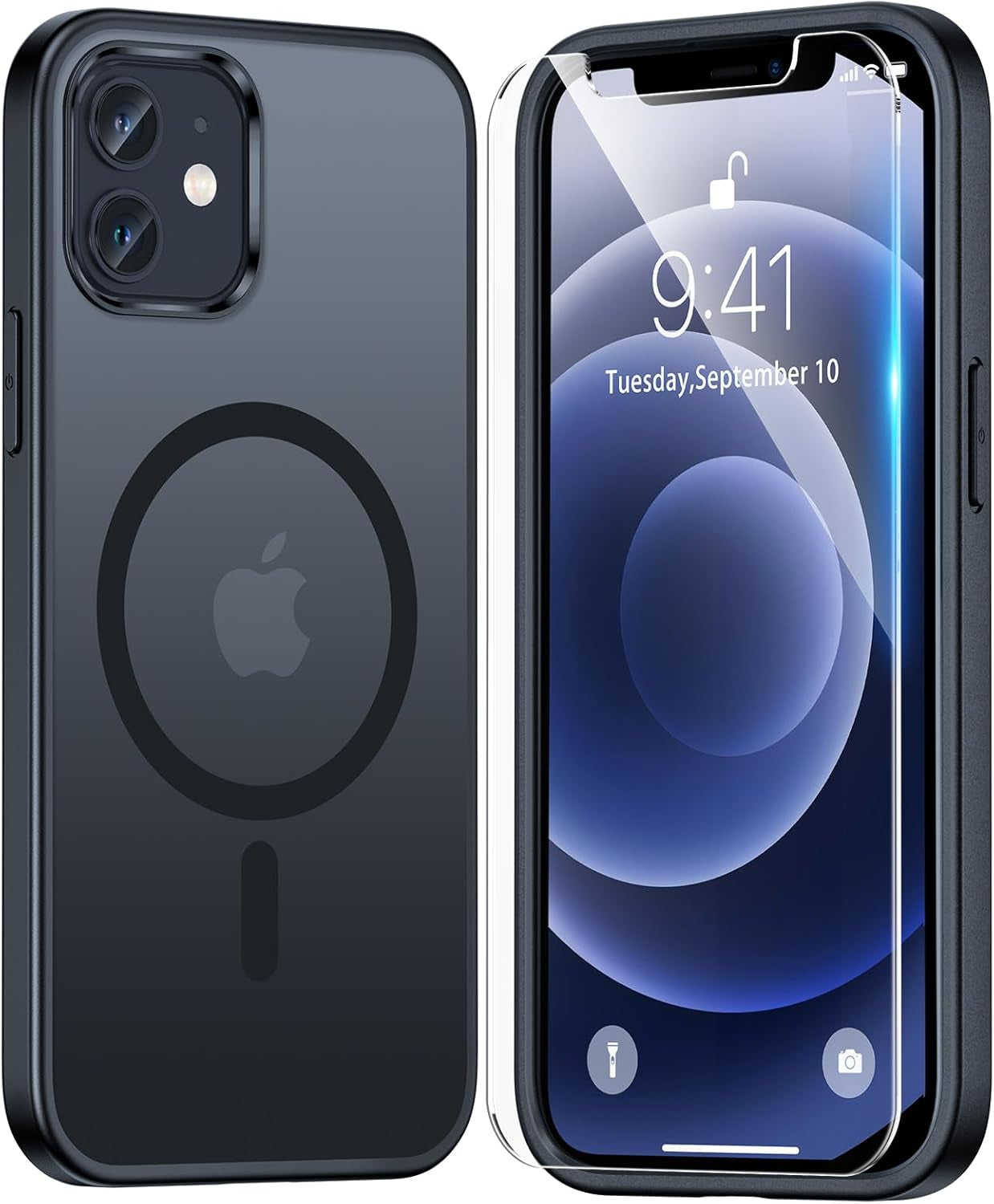 3 in 1 for Iphone 16 Case, Compatible with Magsafe [Anti-Yellowing] with 2X Screen Protectors, Military-Grade Protection, Shockproof Slim Magnetic Phone Case for Iphone 16 6.1", Clear