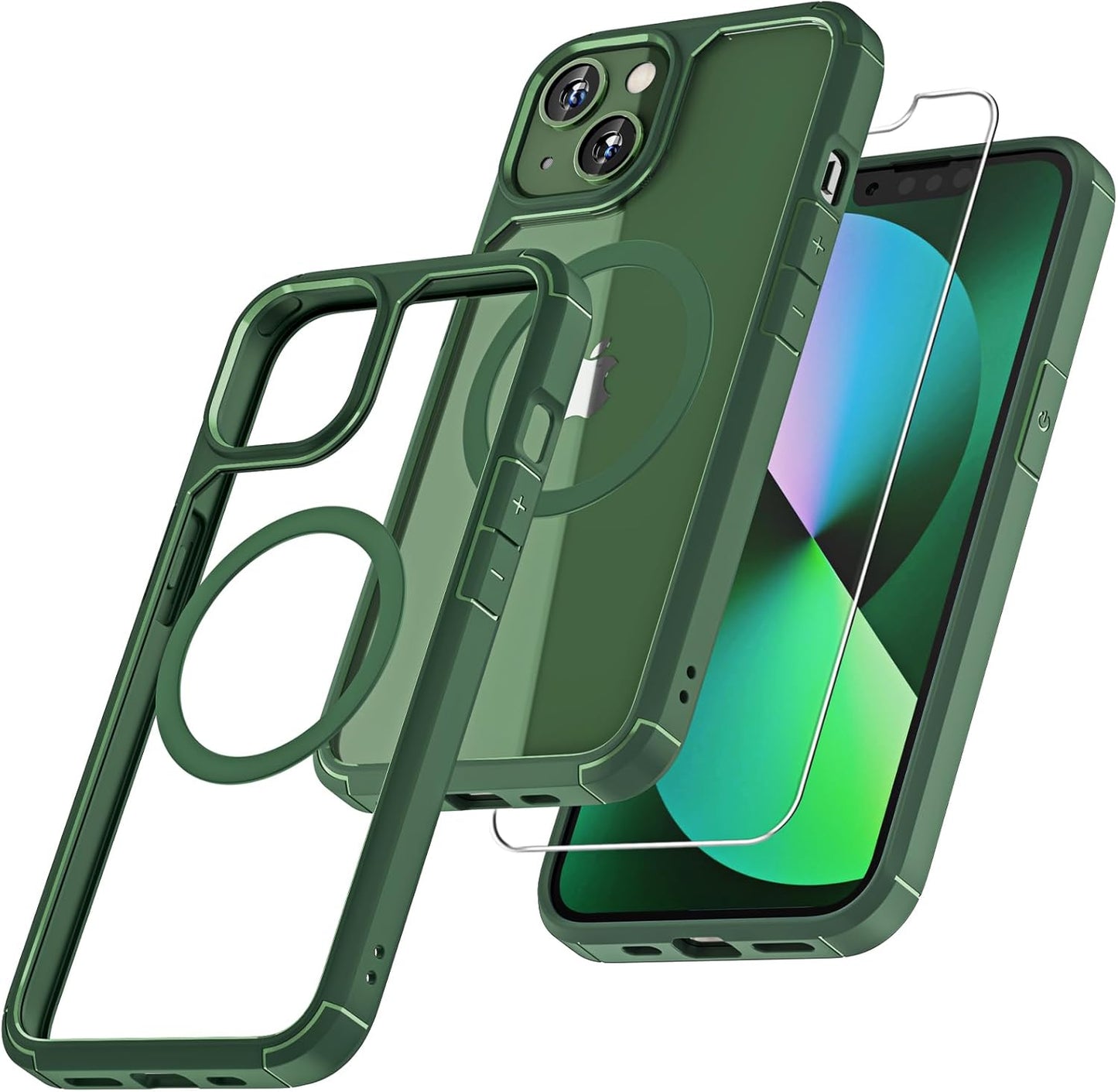 3 in 1 for Iphone 16 Case, Compatible with Magsafe [Anti-Yellowing] with 2X Screen Protectors, Military-Grade Protection, Shockproof Slim Magnetic Phone Case for Iphone 16 6.1", Clear
